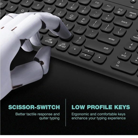 Logitech Black Multi-Device Wireless Keyboard - Picture 6 of 8